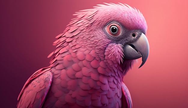 Rosa Papagei Generativer KI-realistischer Stil