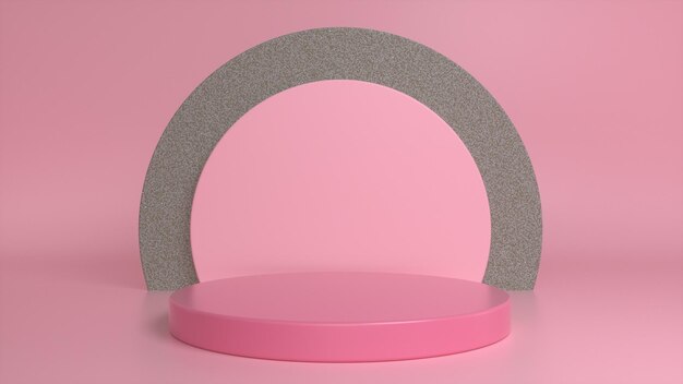 Rosa Podiumsockel auf einem rosa Steinhintergrund Premium Photo