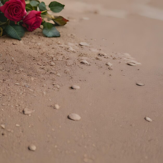 Foto una rosa que ha caído en el suelo