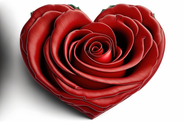 rosa roja, día de valentines, corazón, aislado, blanco, plano de fondo
