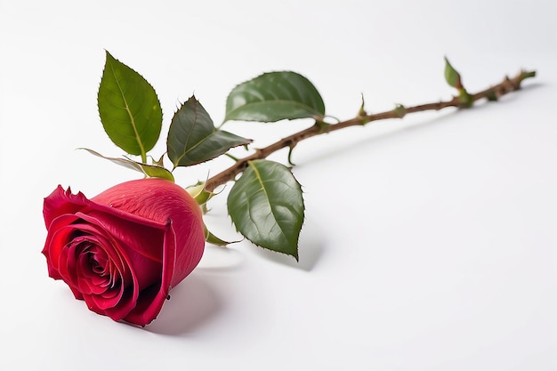 Rosa roja con espacio en blanco