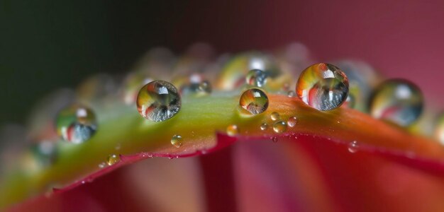 Una rosa roja con gotas de agua.