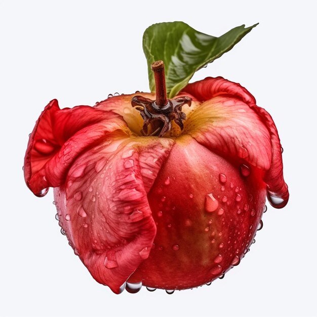 Una rosa roja con gotas de agua