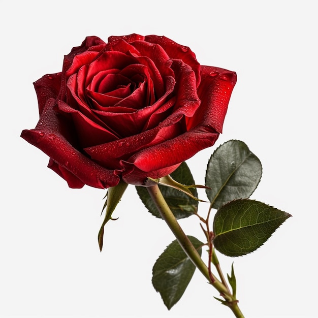 Una rosa roja con la palabra amor en ella