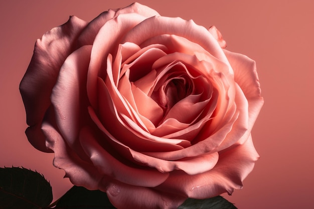 Una rosa rosa con un corazón negro en la parte superior.