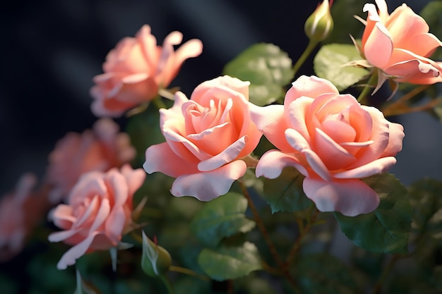 La rosa rosa está en la esquina de una olla con una hoja verde.