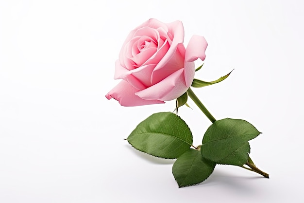 Rosa rosa isolada em fundo branco