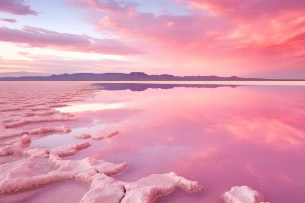 Foto rosa-rosa salzsee erzeugen sie ai