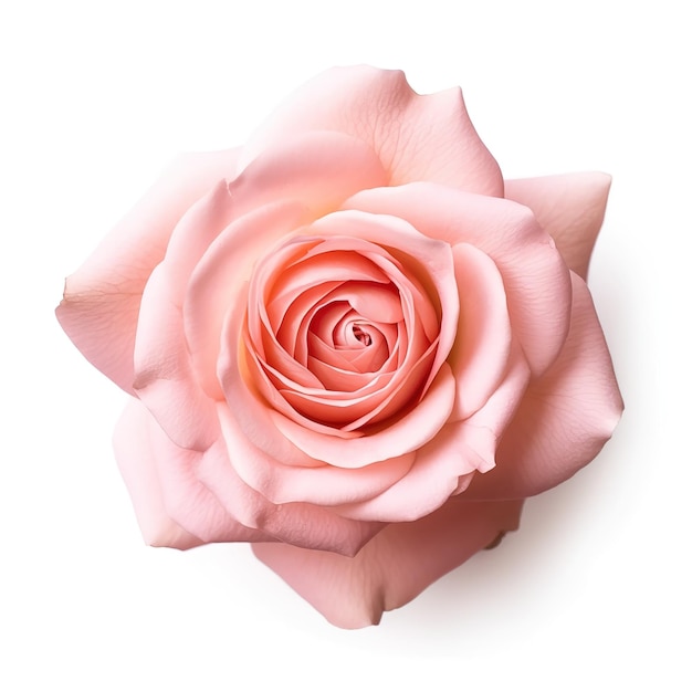 Rosa rosa sobre fundo branco isolado
