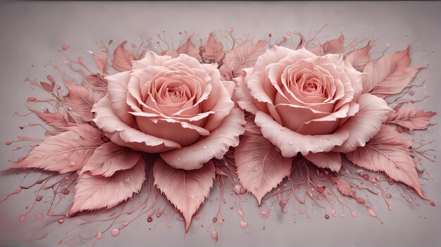 Foto una rosa rosada con gotas de agua en ella