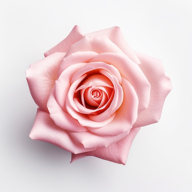 Rosa Rose auf weißem Hintergrund isoliert