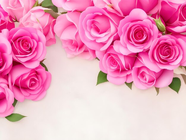 Rosa Rosen auf hölzernem Hintergrund für den Valentinstag generativ ai