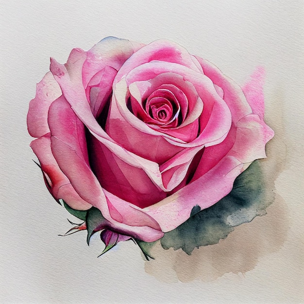 Rosa Rosen-schöne Blumen-Aquarell-bunte Illustration