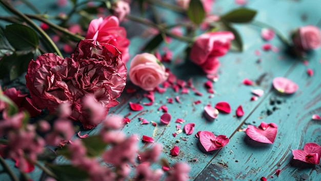 rosa Rosenblätter auf dem Boden rosa Rose im Garten rosa Rosenblätter