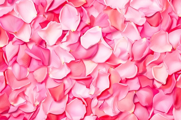 rosa Rosenblätter bieten die perfekte Kulisse, um am Valentinstag Liebe auszudrücken