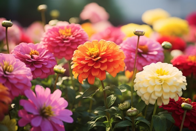 Rosa roxo belas flores multicoloridas florescendo jardim ao ar livre parque beleza prados de verão