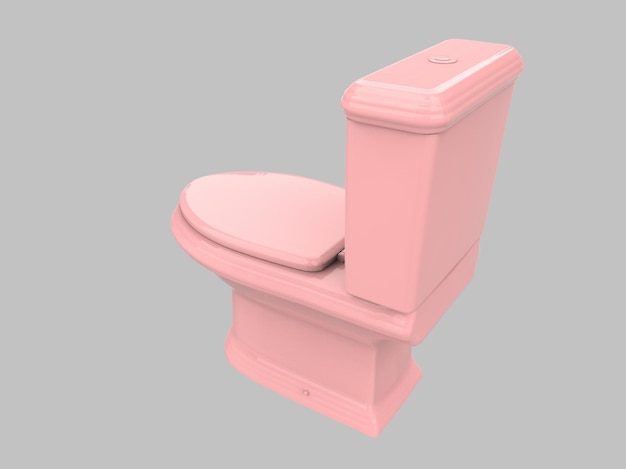 Rosa schrank wc badezimmer wc porzellan 3d illustration