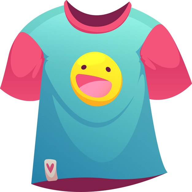 Rosa T-Shirt mit lächelndem Emoji