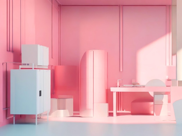 rosa toned cena senso de tecnologia estilo wabisabi moda blockbuster ambiente luz lig