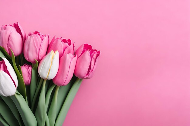 Rosa Tulpen auf einem rosa Hintergrund