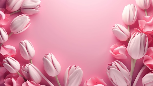 Rosa Tulpen auf einem rosa Hintergrund