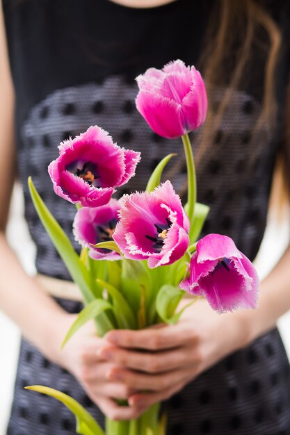 Foto rosa tulpenstrauß