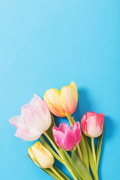 Rosa und gelber Tulpenhintergrund