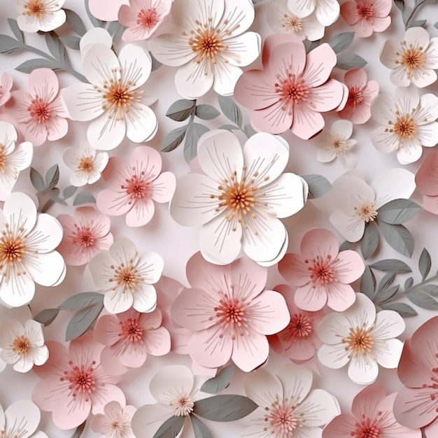 Rosa und weiße Blüten auf hellrosa Hintergrund