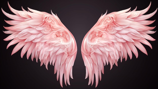 rosa und weiße Flügel auf weißem Hintergrund