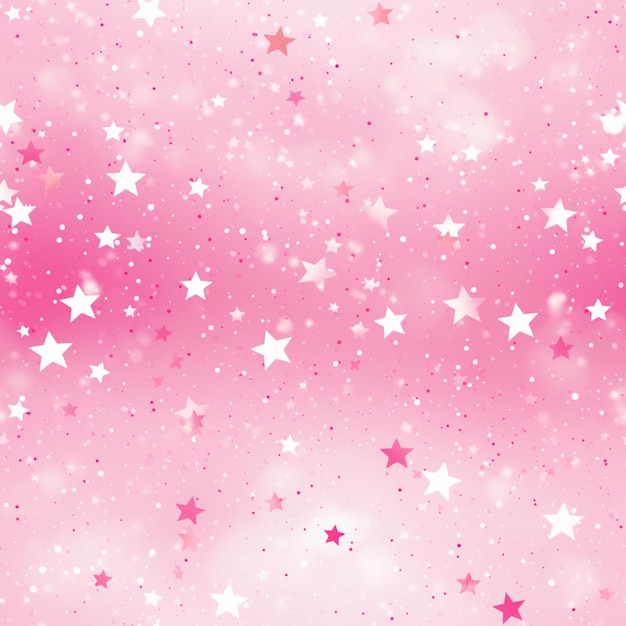 rosa und weiße Sterne sind auf einem rosa Hintergrund generativ ai verstreut
