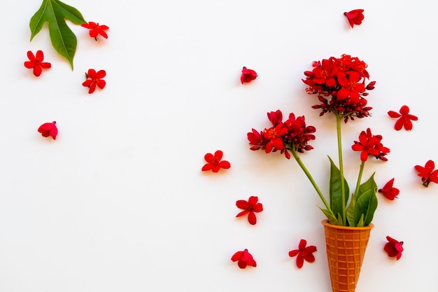 Rosa vermelha arranjo de flores em estilo de cartão postal