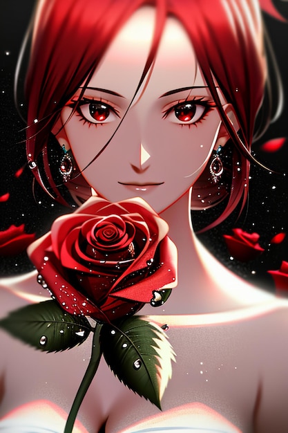 Rosa vermelha HD papel de parede fundo ilustração material de design de animação de desenho animado