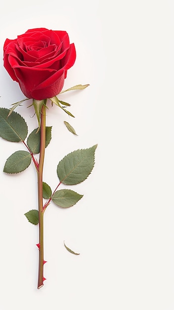 Foto rosa vermelha isolada em fundo branco epítome de beleza papel de parede móvel vertical