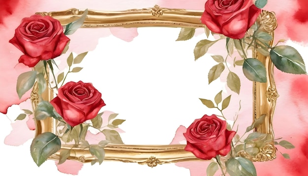 Foto rosa vermelha quadro de amor fundo floral