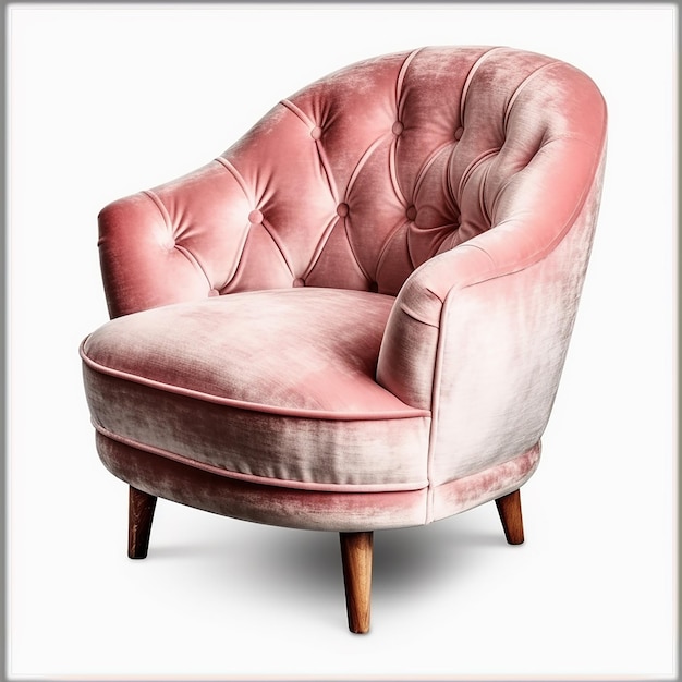 Rosa Vintage-Sessel mit Retro-Charme auf transparentem Hintergrund