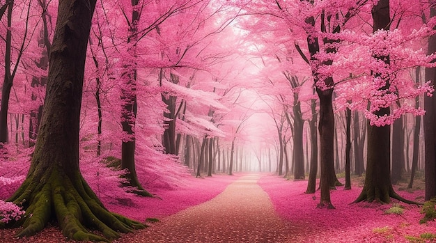 Rosa Wald, rosa Bäume malen