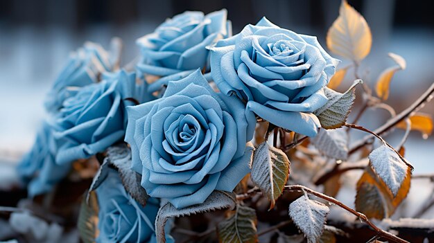 Foto rosas azuis num vaso