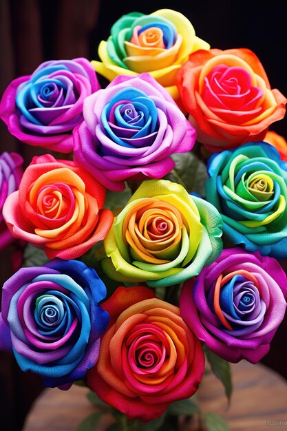 Foto las rosas de colores