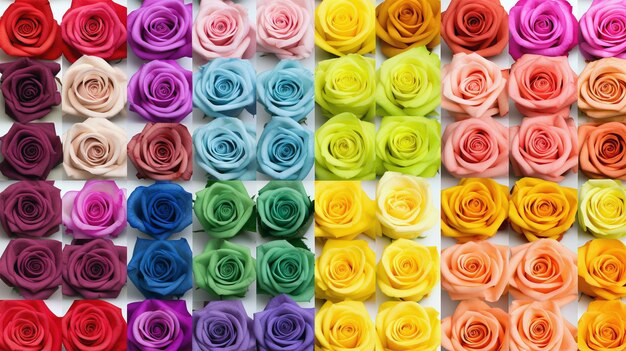 Rosas coloridas geradas pela IA