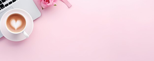 Foto rosas cor-de-rosa e um portátil.