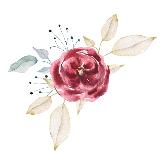 Rosas de jardim em aquarela