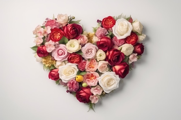 rosas dispuestas en forma de corazón