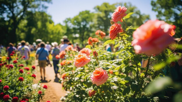 Foto las rosas florecen en la granja de flores