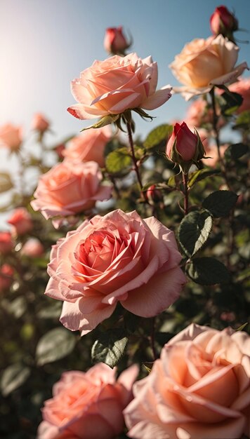 Foto las rosas florecen