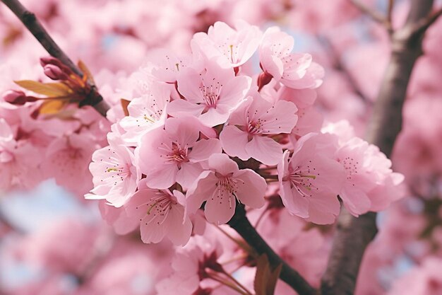 Rosas flores de cerezo en una rama de árbol 200 bloque 1 1jpg