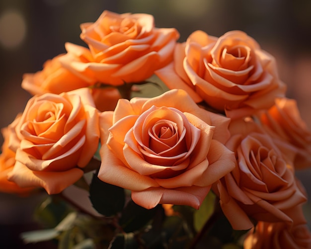 rosas naranjas están en un jarrón sobre una mesa