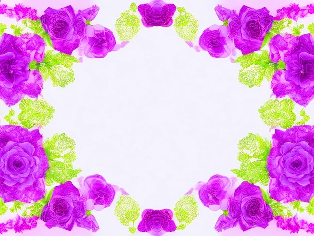 Foto rosas púrpuras con bordes de esquina diseños de rosas de lavanda imagen