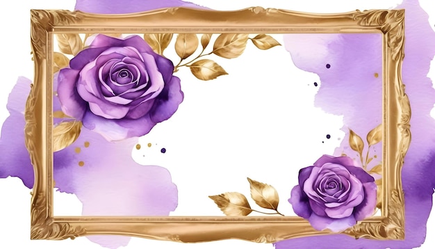 Rosas púrpuras enmarcadas con fondos florales