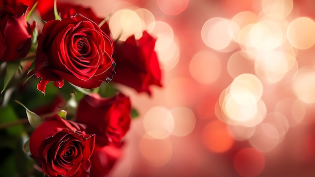 rosas rojas con bokeh valentines con rosas rojos