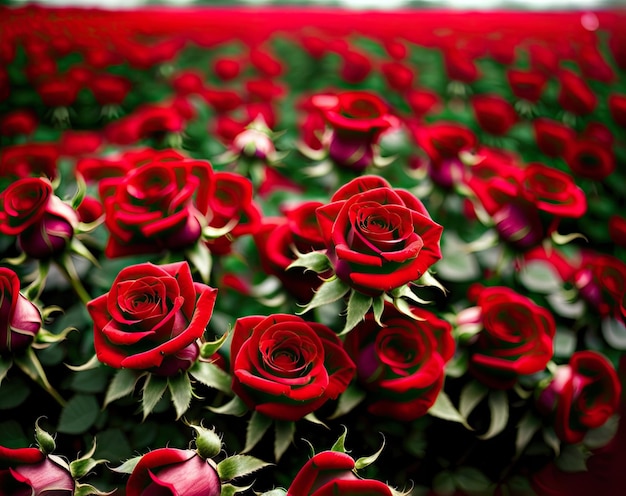 rosas rojas en el jardín